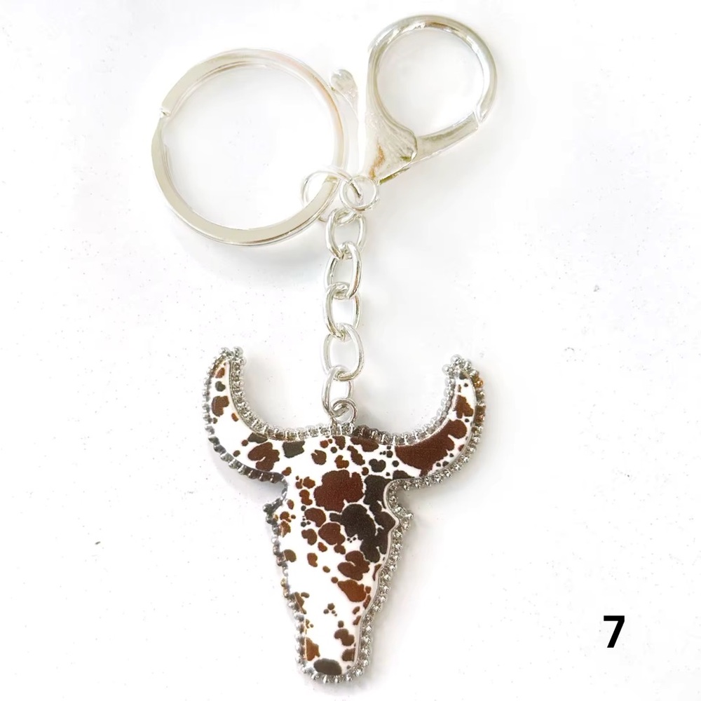 ❤️Buy Now❤️Western Bull Skull Enamel Bag Charm / Keychain - Picture 8 of 16